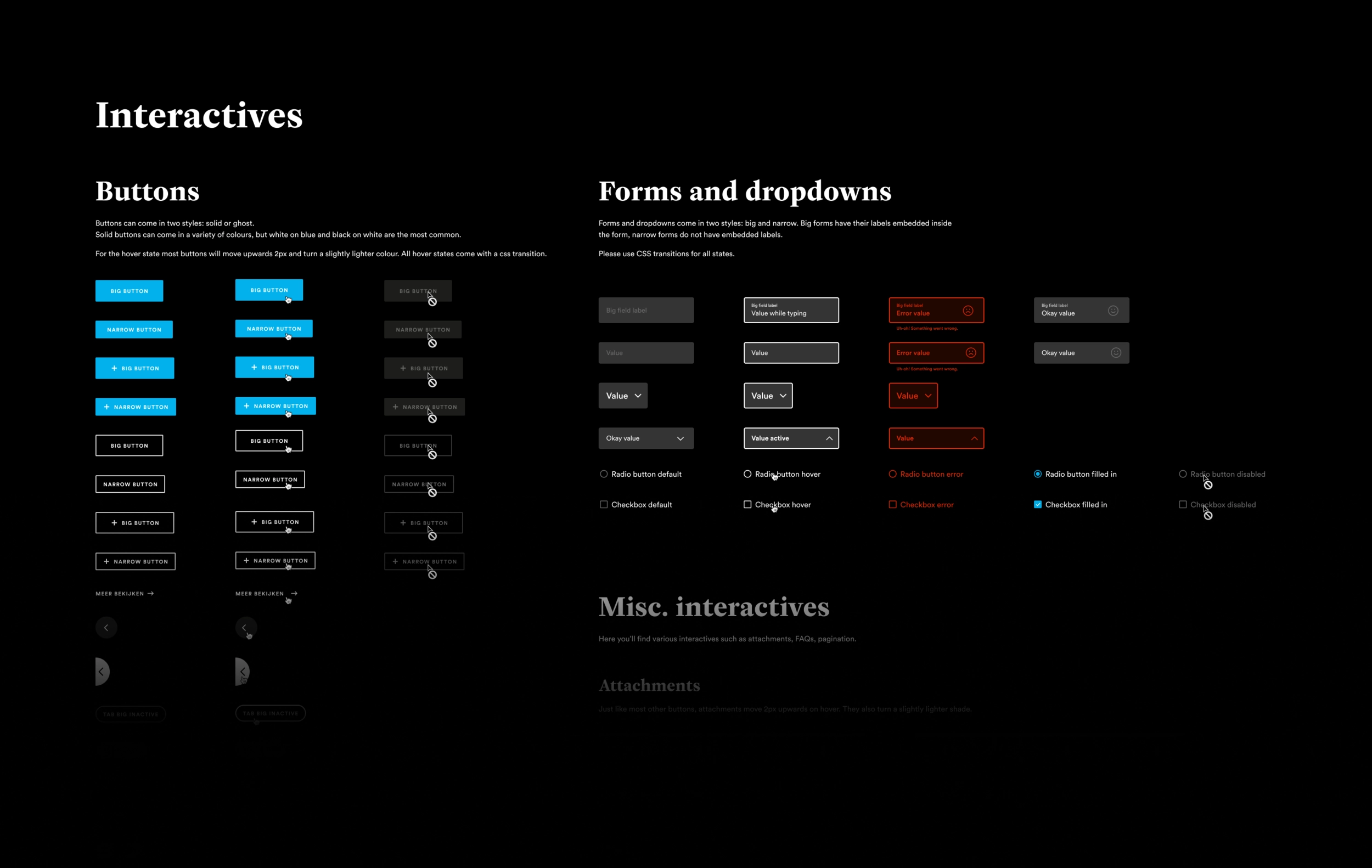 A collection of components used in Cultuur Concreet.