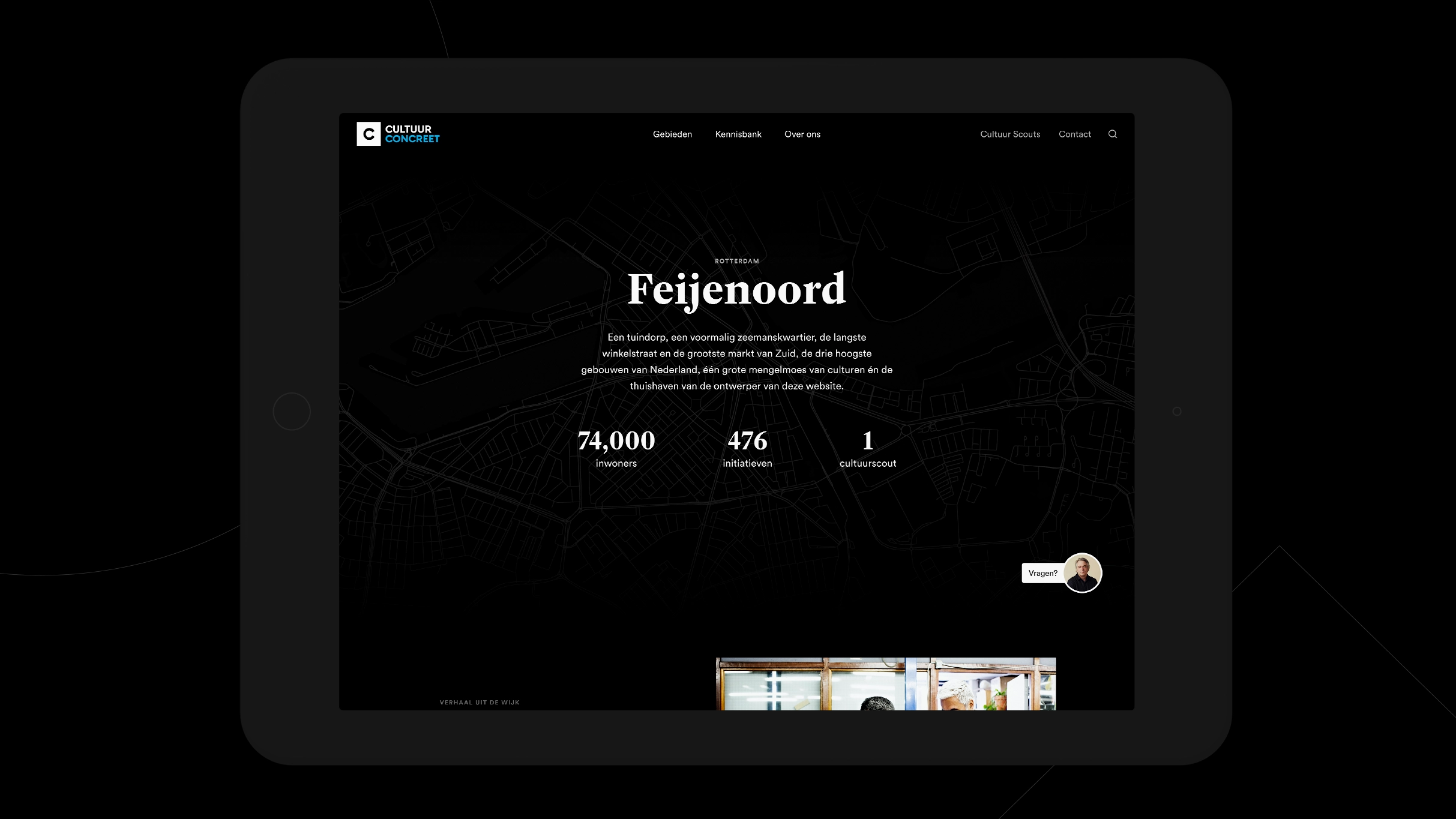 Design of Cultuur Concreet that shows the Feijenoord neighbourhood.