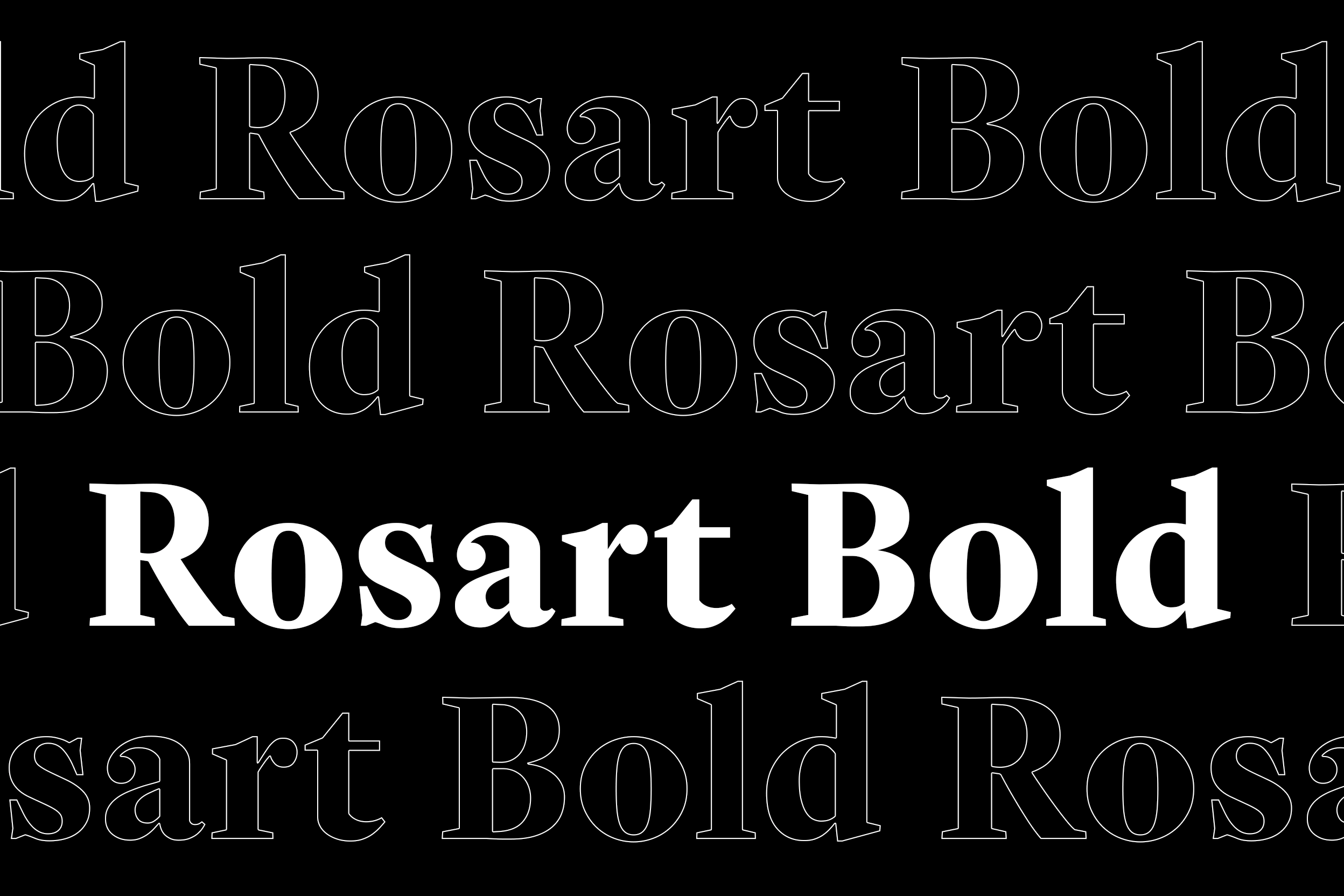 Big specimen of Rosart font.