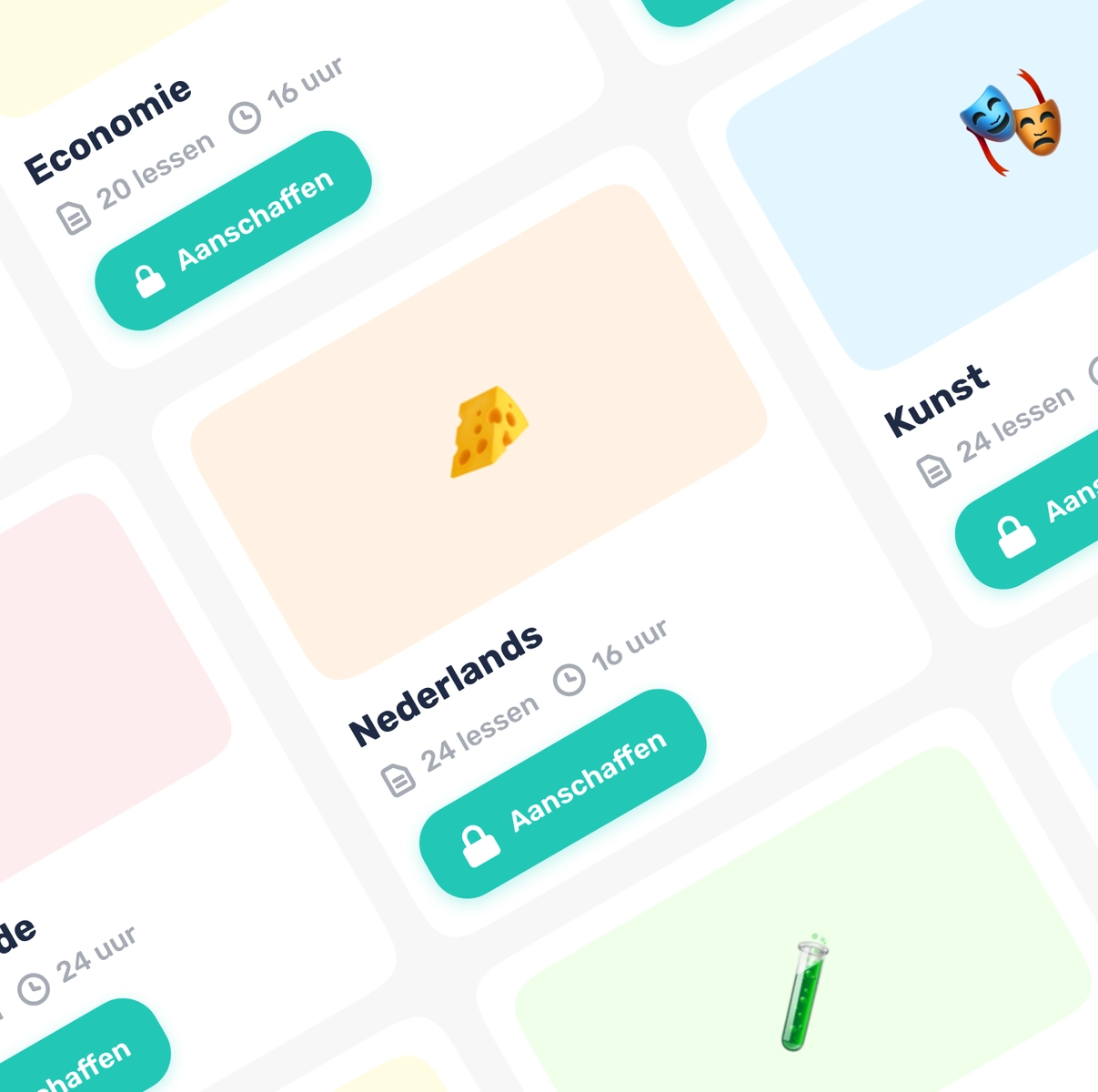 Close-up screenshot showing subjects in an app.