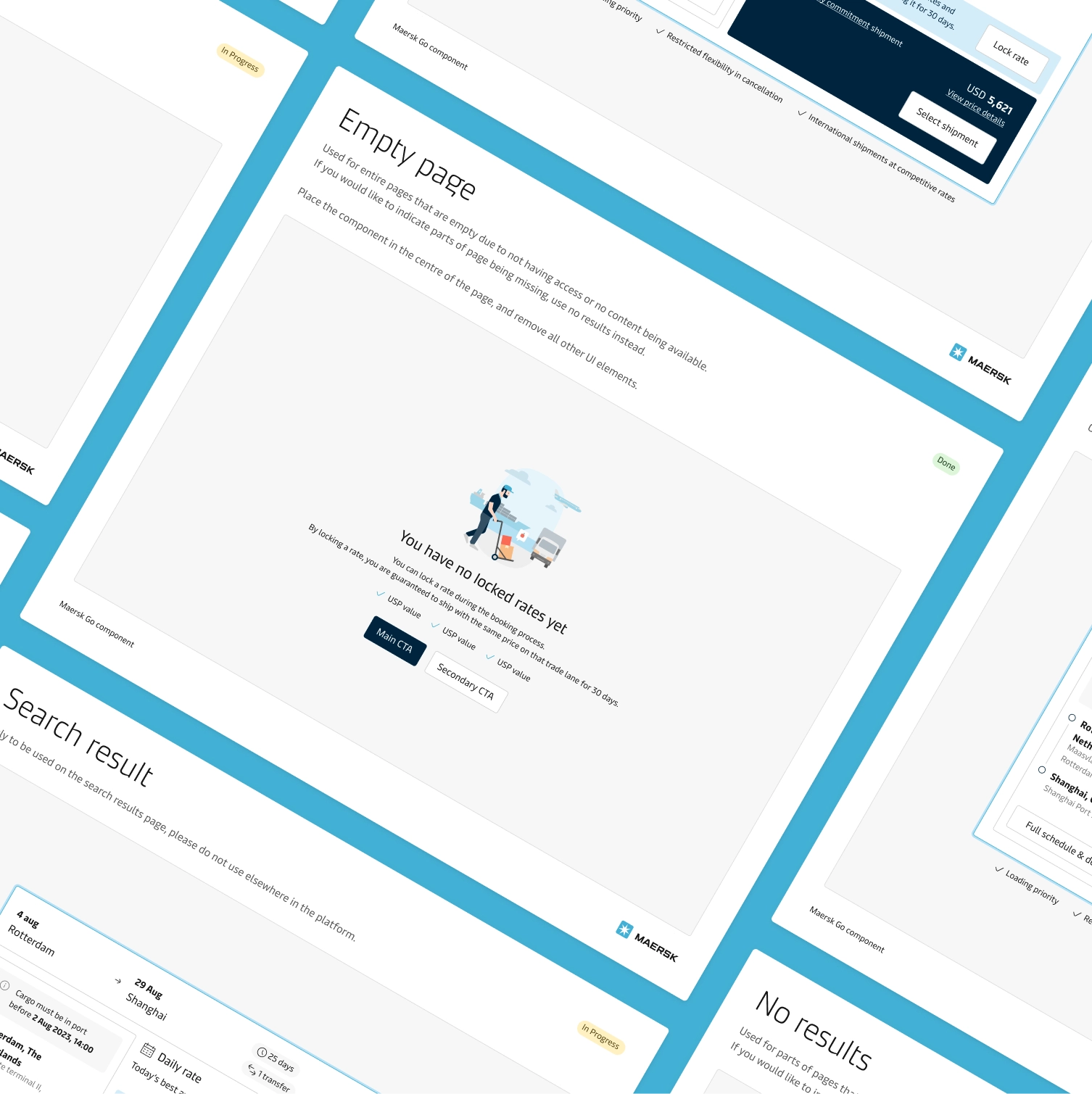 A selection of UI components.