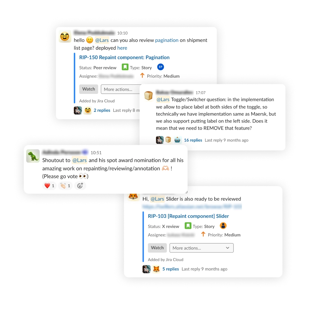 A collection of Slack messages.